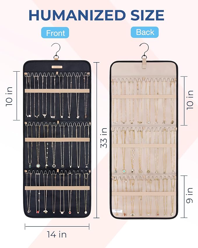 BAGSMART Hanging Necklaces Organizer Jewelry Holder, 1 piece, Large Black - Image 5