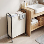 GRANNY SAYS Laundry Hamper, Slim Basket with Wheels and Handles, Beige, 80L - Image 7