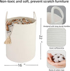 XUANGUO White Cotton Rope Laundry Basket Hamper for Clothes Large - Image 2