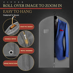 Hleelomi 5 Pack 40-in Garment Bag for Hanging Clothes Suit Bag Gray - Image 2