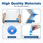 HOUSE DAY 10 Large Vacuum Storage Bags with Pump,Space Saving Vacuum Seal Bags For Clothing Travel, Vacuum Storage Bags For Clothes, Comforters, Blankets, Pillows, Moving, Reusable & Durable,Hand Pump - Image 4
