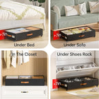 Yecaye Under Bed Storage with Wheels, 2 Pack Under Bed Storage Containers with Adjustable Dividers & Clear Window, Rolling Underbed Organizer Bins Drawers for Clothes, Shoes, Blankets, Black - Image 7