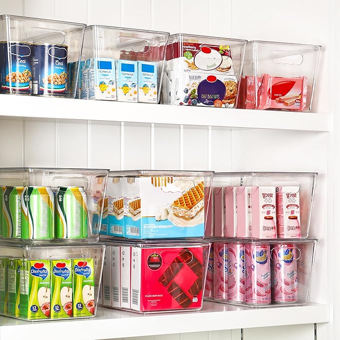 Vtopmart 10 Pack Clear Stackable Storage Bins with Lids and Handles, Large - Image 4