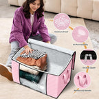 Fab totes 90L Clothes Storage, Foldable Thick Fabric Blanket Storage Bags | Foldable Containers with Zippers,Window and Handles for Organizing Bedroom, Closet, Comforter, Bedding,Dorm essentials - Image 4