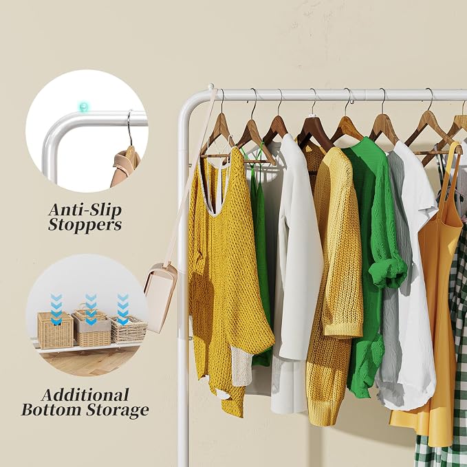 Simple Trending Clothes Clothing Garment Rack, Clothes Organizer, White - Image 6