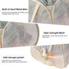 Collapsible Laundry Basket 90L, Mesh Pop-up Hamper, Beige 2PCS - Image 3