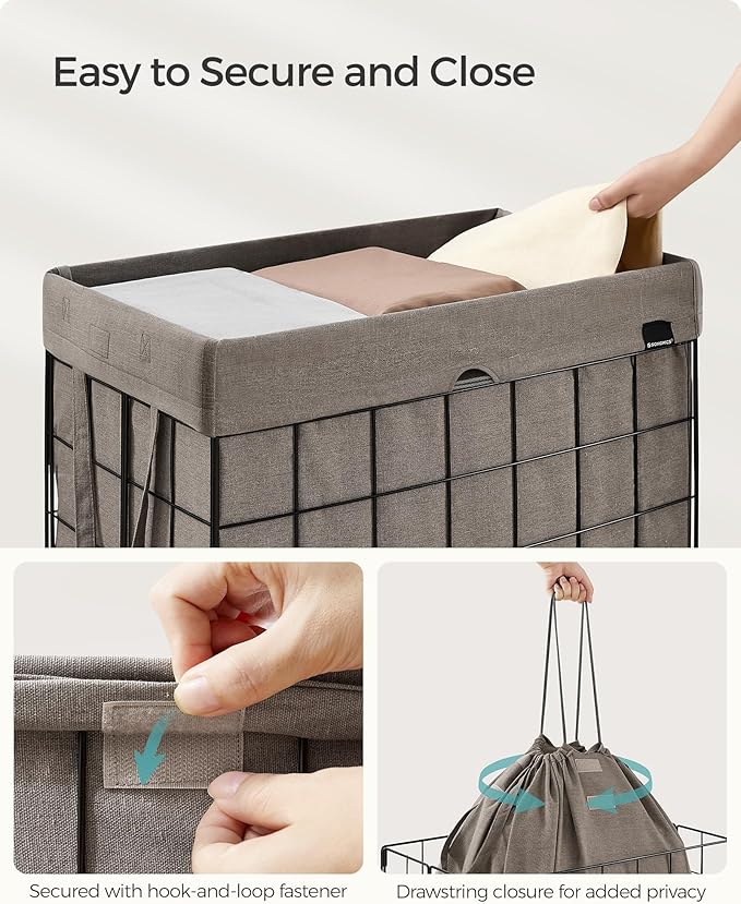 SONGMICS Laundry Hamper, Collapsible, 29 Gal. (110L) - Image 4