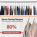5 Pack Space Saving Hangers for Clothes, 6 to 9 Holes Expandable Heavy Duty Metal Hangers 80 Lbs Capacity, Magic Smart Hanger Closet Space Saver, Closet Organizers and Storage - Image 2