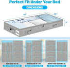 3 Inch Low Profile Under Bed Storage Drawer 2 Pack, Lightweight Underbed Clothes Storage Container Bins With NO STURCTURE, Shallow Storage Bag for Dorm & Home, With Clear Lids & Water-Resistant Fabric - Image 2