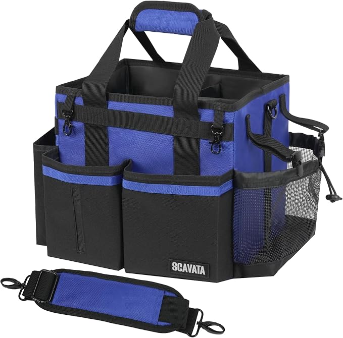SCAVATA Compact Wearable Cleaning Caddy with Handle & Shoulder Straps by Tidyyourlife
