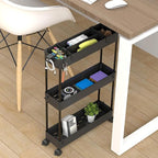 SPACELEAD 2-piece Set Slim Storage Cart 3 Tier,Bathroom Organizer Rolling Utility,Mobile Shelving Unit Slide Out for Office, Kitchen, Laundry Room & Narrow Places - Image 7