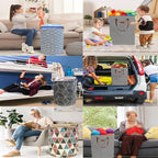 Waterproof Laundry Hamper Collapsible Laundry Basket Leather Handle Laundry Bag Large Clothes Storage Toy Organization for Bathroom Bedroom Laundryroom College Dorms (951-Satisfied laundry hampers) - Image 7