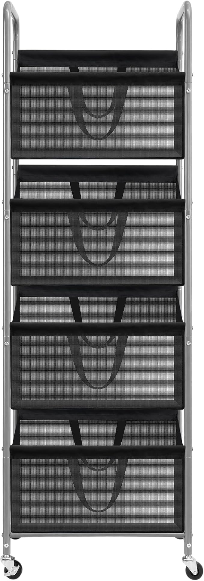 STO STO 4-Tier Vertical Rolling Laundry Hamper, Removable Bags, Black Mesh - Image 8