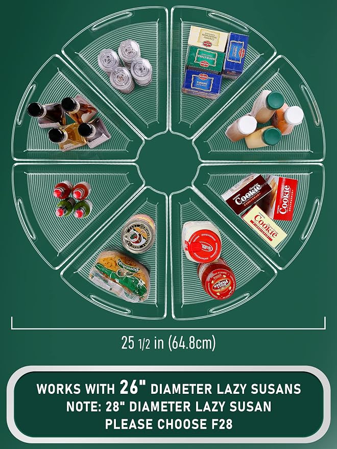 JEISSLIA Lazy Susan Cabinet Organizer Bins for 26"/ 28"/ 32" Diameter - Image 2
