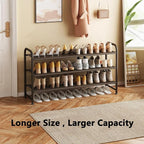 INGIORDAR 3 Tier Long Shoe Rack Organizer for Closet Metal Shoe Storage - Image 4
