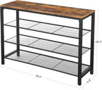 VASAGLE 4-Tier Shoe Rack, 16-20 Pairs, Metal Mesh - Image 3