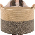 INDRESSME XXXLarge Woven Wicker Blanket Basket Living Room Black Jute, 90L by INDRESSME
