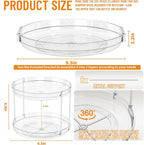 4 Pack Rotating Small Lazy Susan Turntable Organizer for Cabinet,9.5 Inch Clear Acrylic Spice Rack,Turn Table Organizers for Refrigerator,Kitchen,Pantry and Vanity Makeup,Bathroom Countertop Organizer - Image 3