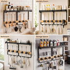 CONNOO Broom Holder Wall Mount with Shelf, Vacuum Organizer - Image 7