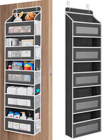 JARLINK Over the Door Organizer for Bedroom, Pantry Bathroom, 5 Shelf Black | Anti-Tilt Design, 44 lb Load Capacity, Hanging Door Organizer with 5 Large Capacity Pockets, Behind Door Storage for Nursery by JARLINK