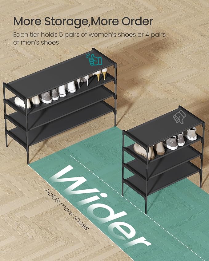 SONGMICS 4-Tier Shoe Rack, Space-Saving, Shoe Storage Organizer - Image 4