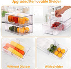 2 Pack Stackable Storage Drawers,Plastic Organizers Bins, Drawers Storage with Handles and Movable Dividers for Organization and Storage in Fridge,Bathroom, Pantry, Kitchen Cabinets, Under Sink - Image 8