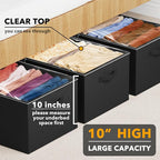 SpaceAid 3 Pack 10" High Under Bed Storage Containers, Large Underbed Storage Organizer Bins with Lids for Bedroom, Dorm, Clothes, Closet Organization, Bed Sheets and Blankets (Black) - Image 2