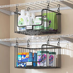 3-Pack Laundry Basket, Wire shelves for Laundry Room Space Saving-Metal Laundry Basket Holder,14.5"D x 10.5"W,Black - Image 3