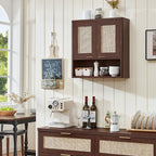 LEYAOYAO Rattan Bathroom Wall Storage Cabinet, Boho Medicine Cabinet - Image 7