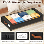 Yecaye 70 L Under Bed Storage with Wheels, 3 Pack Larger Capacity Under Bed Storage Containers, Underbed Shoe Storage Organizer, Rolling Under Bed Metal Drawers for Clothes, Blankets, Black - Image 5