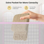 HOUSE AGAIN 2Pack Strong Mesh Pop Up Laundry Hamper, 70L Collapsible Laundry Basket with Steel Frame, Double‑Stitched Handles & Side Pocket, Foldable Dirty Clothes Hamper for Dorm, Bedroom, Light Pink - Image 6