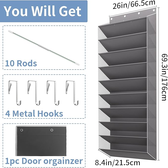 TAHAVICE 30 Pair Over the Door Shoe Organizer, Hanging Closet Shoe Storage - Image 2