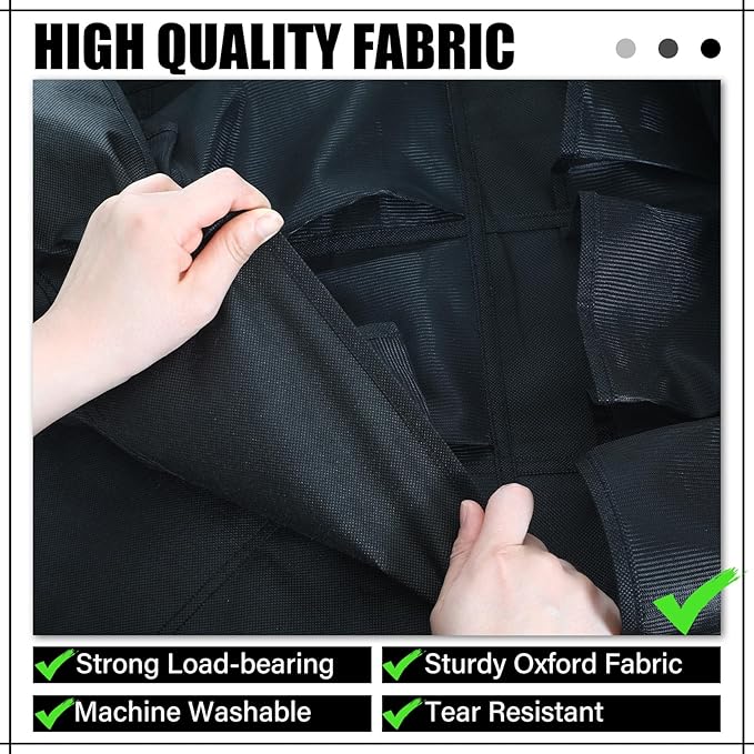 Windyun 2 Pcs 40 Pocket Over The Door Shoe Organizer, Black - Image 5