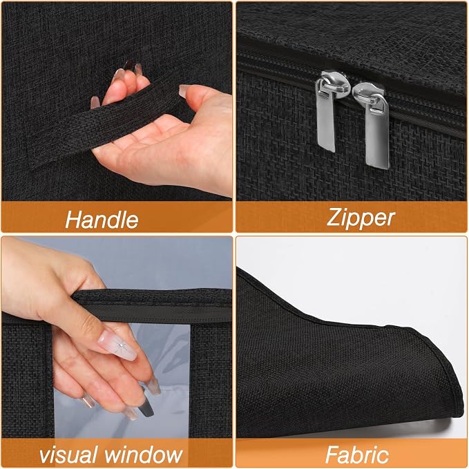 punemi 60L Comforter Storage Bags with Side & Bottom Support, 2 Pack, Black - Image 5