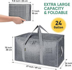 BALEINE 6-Pack Oversized Moving Bags with Reinforced Handles, Heavy-Duty Storage Tote for Clothes, Moving Supplies (Winter Grey, 6-Pack) - Image 2