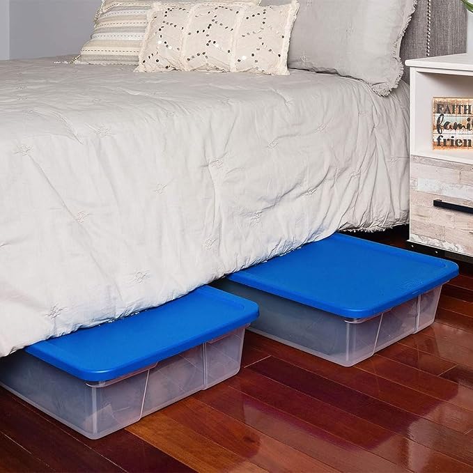 HOMZ Snaplock, Small Clear Plastic Storage Organizer Bins with Lids, 2 Pack | Stackable Container Set for Home, Office Shelves, Kitchen, Garage, and Bathroom Organization - Image 8