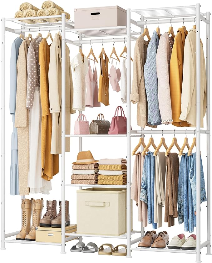 HOMIDEC Wardrobe Closet, 4 Hanging Spaces Portable Clothes Rack by DecorateYourHome