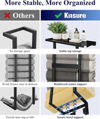 Kitsure Wall Mounted Towel Rack, Metal Towel Holder with Shelf, 29.3" H - Image 4