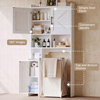 IRONCK 67 in Over The Toilet Storage Cabinet with Adjustable Shelves White - Image 6