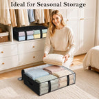 StorageRight Under Bed Storage Bags, 8 Pack, 40L, Black | Breathable Non-Woven Fabric with a Clear Window and Zippered Top for Clothes, Comforters, Blankets and Seasonal Storage - Image 8
