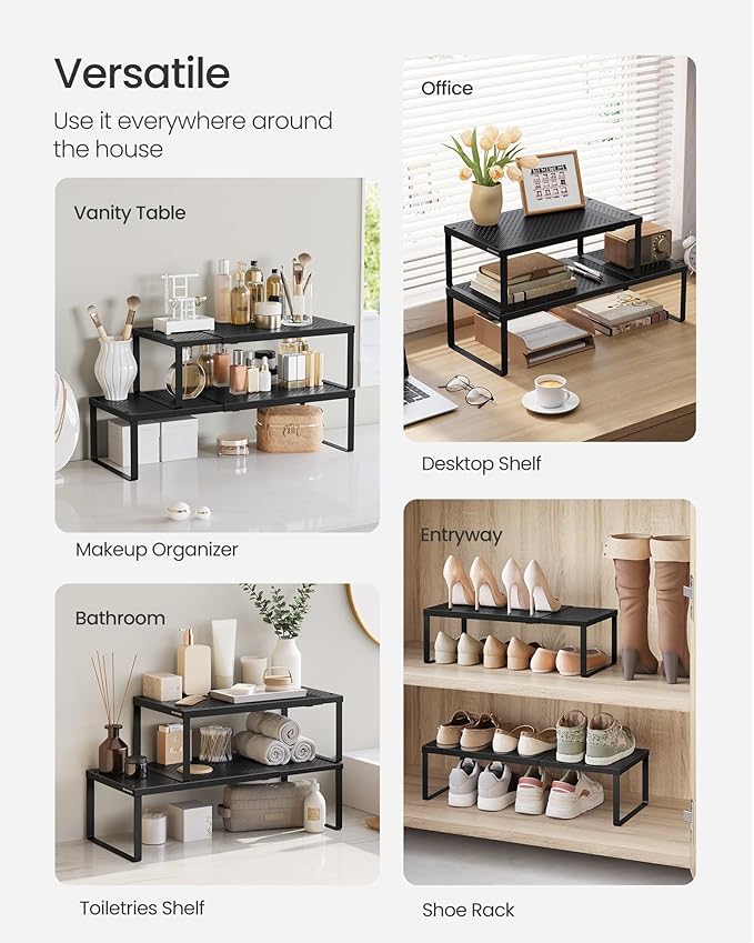 SONGMICS Spice Rack, Expandable Kitchen Countertop Shelf, Steel - Image 5