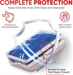 Masirs Clear Sweater Storage Bags 2-Pack – Zippered Vinyl Organizers with Label Pocket, Durable Dustproof Clothing Storage for Sweaters, Blankets, Linens, Underbed & Closet Use - Image 4