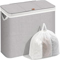 STORAGE MANIAC Triple Laundry Hamper with Lid, Metal Frame Laundry Baskets by STORAGEMANIAC