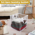 Zopeal 6 Pack Collapsible Mesh Laundry Basket, White, Single-layer - Image 5