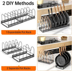 MUDEELA Expandable Pot Pan Lid Organizers inside Cabinet, 10 Divider 2-Pack - Image 6