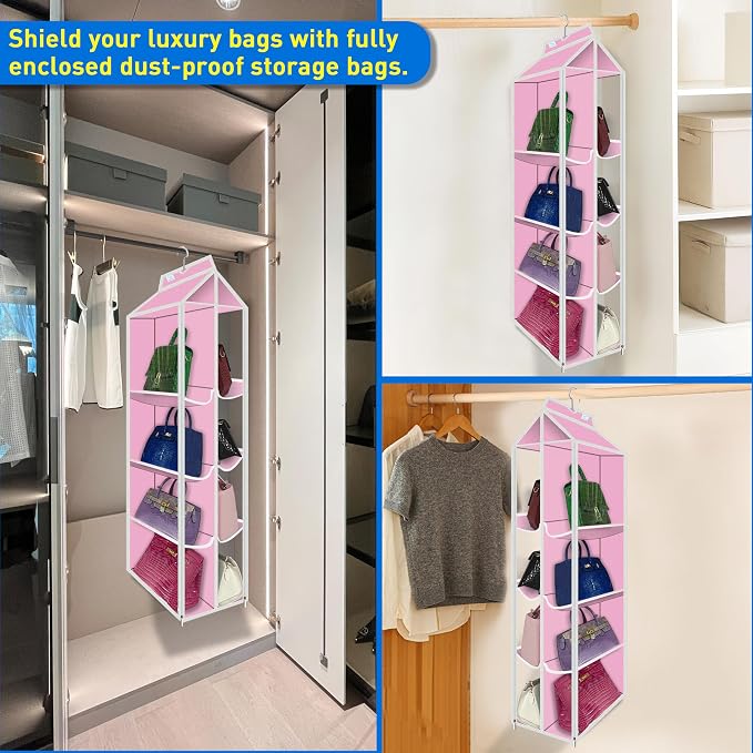 Purse Organizer for Closet, Heavy Duty Hanging Handbag Storage - Image 2