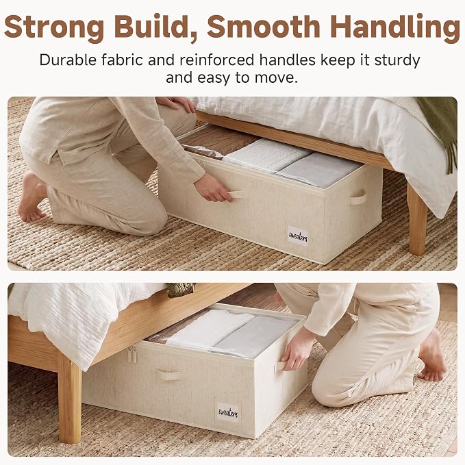 StorageWorks 10 Inch Tall Under Bed Storage Containers with Clear Lid - Image 4