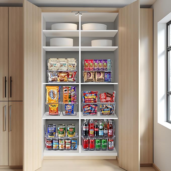 Sorbus Clear Pantry Organizer with Stackable Storage Bins, Open Front - Image 2
