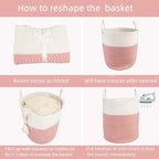 XUANGUO Cotton Rope Laundry Basket Hamper for Clothes Large - Image 6
