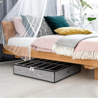 Set of 2, Under Bed Shoe Storage Organizer, Light Grey - Image 5